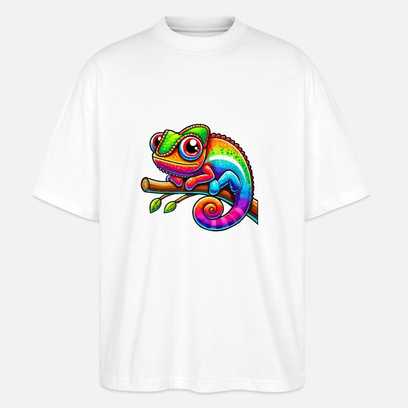 chamäleon comic - Stanley/Stella Oversized Unisex Bio T-Shirt Blaster 2.0 - Weiß