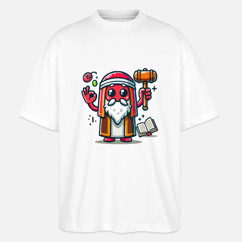 Roter Held mit einem Hammer - Stanley/Stella Oversized Unisex Bio T-Shirt Blaster 2.0 - Weiß
