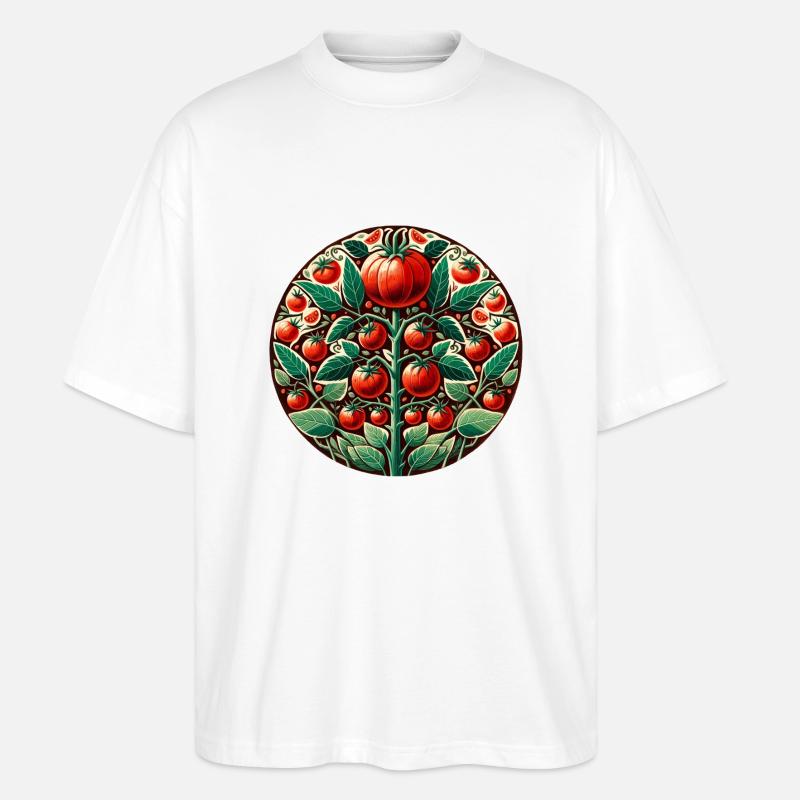 Tomato Farmer Tomatoes Art - Stanley/Stella Oversized Unisex Organic T-shirt Blaster 2.0 - white