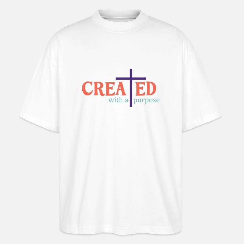 created with a purpose - Stanley/Stella Oversized Unisex Bio T-Shirt Blaster 2.0 - Weiß