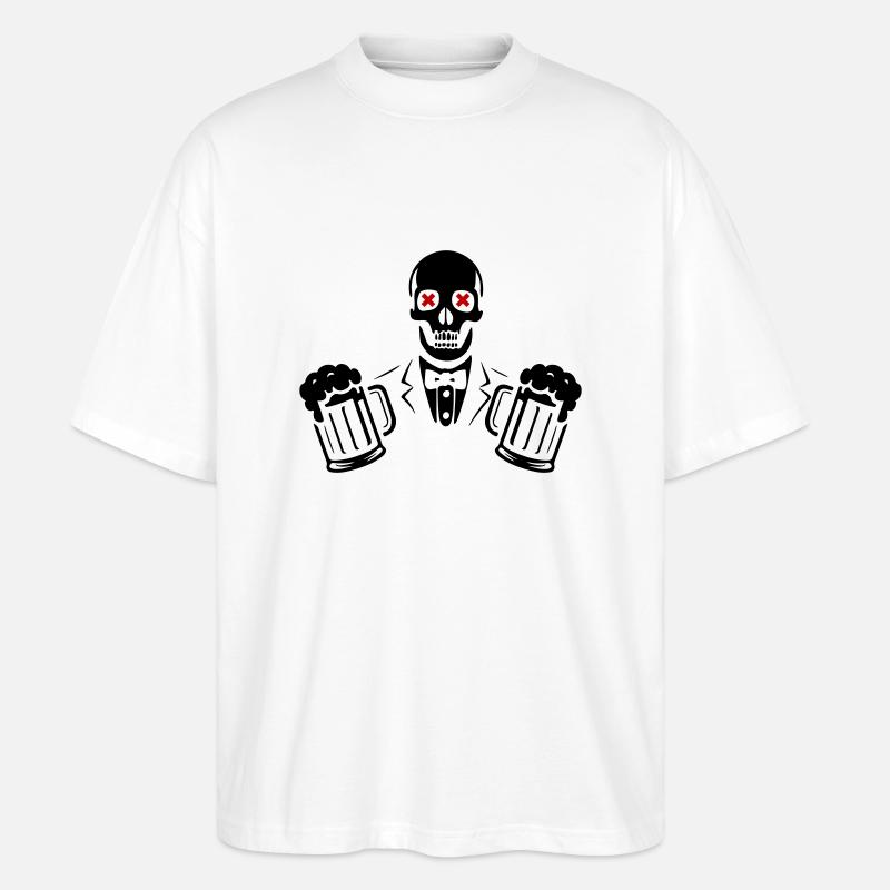 Bräutigam Bier Hochzeit - Stanley/Stella Oversized Unisex Bio T-Shirt Blaster 2.0 - Weiß