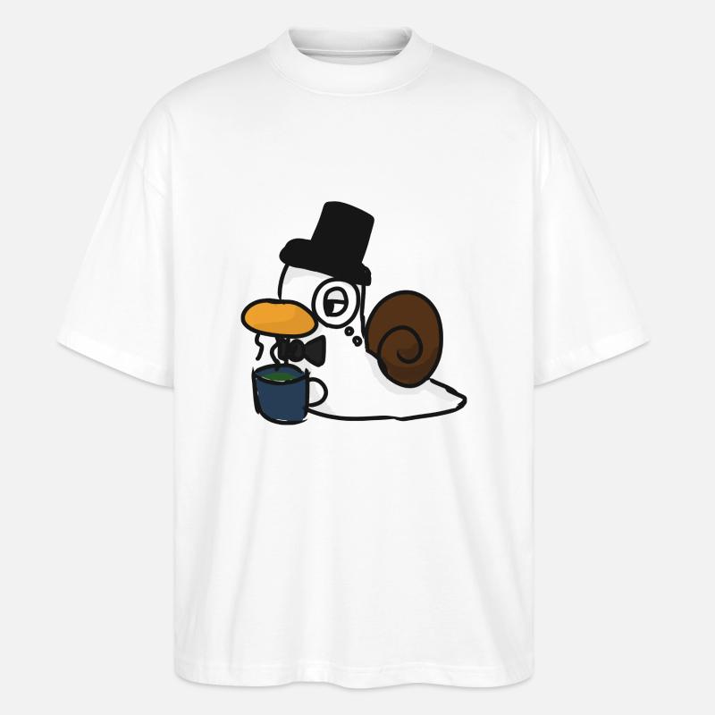 Schnente Monokel-Teezeit - Stanley/Stella Oversized Unisex Bio T-Shirt Blaster 2.0 - Weiß