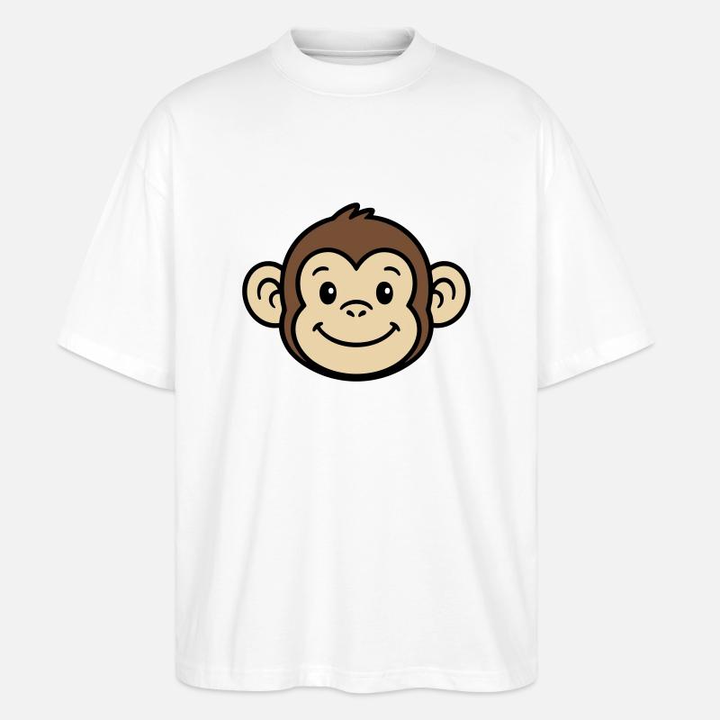 Affe Gesicht - Stanley/Stella Oversized Unisex Bio T-Shirt Blaster 2.0 - Weiß