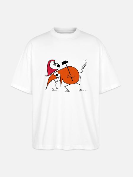 Le Shadok fou - T-shirt bio Blaster 2.0 coupe oversize Stanley/Stella Unisexe - blanc