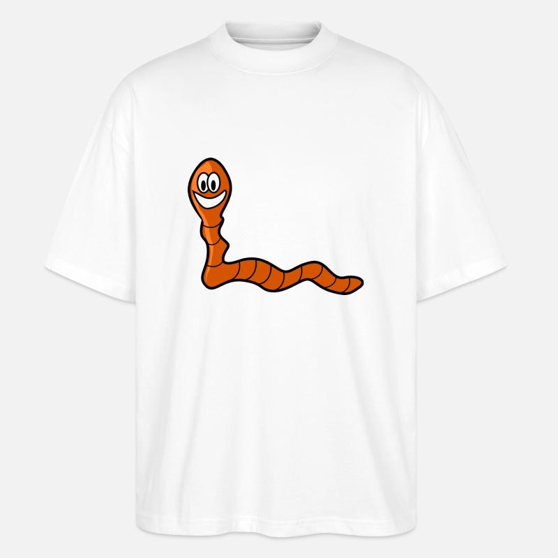 Würmchen - Stanley/Stella Oversized Unisex Bio T-Shirt Blaster 2.0 - Weiß