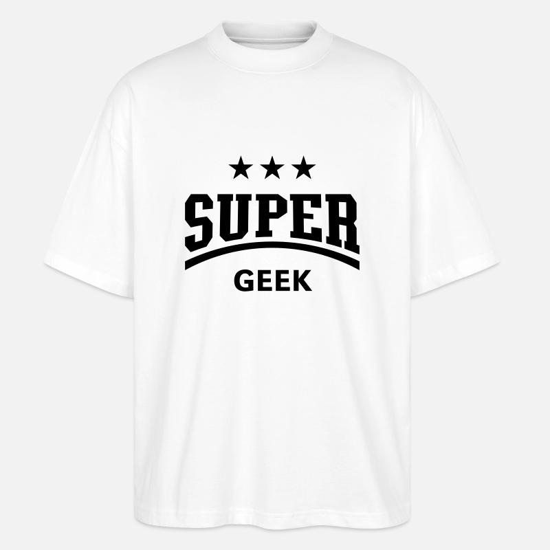 Super Geek - Stanley/Stella Oversized Unisex Bio T-Shirt Blaster 2.0 - Weiß