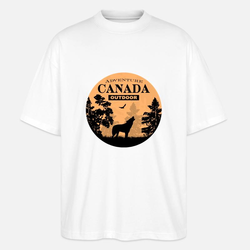 Canada - Wolf - Stanley/Stella Oversized Unisex Bio T-Shirt Blaster 2.0 - Weiß