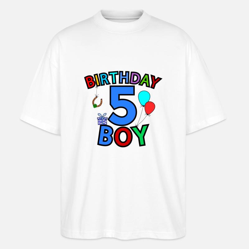 Birthday Boy 5 - Stanley/Stella Oversized Unisex Bio T-Shirt Blaster 2.0 - Weiß