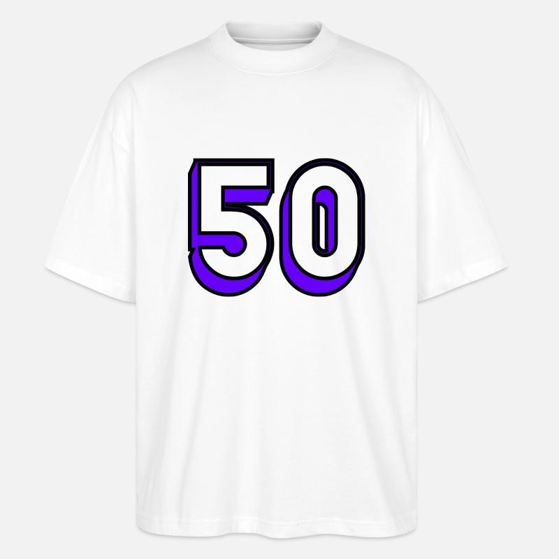 50. HAPPY BIRTHDAY. JOYEUX ANNIVERSAIRE - T-shirt bio Blaster 2.0 coupe oversize Stanley/Stella Unisexe - blanc