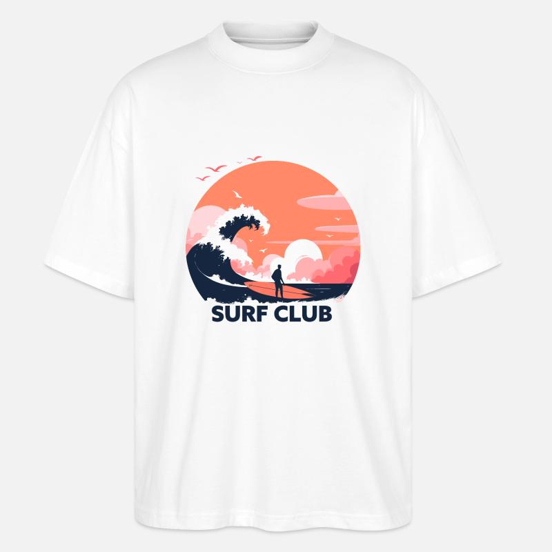 SurfSimplicity: Elegante Wellenreiter - Stanley/Stella Oversized Unisex Bio T-Shirt Blaster 2.0 - Weiß