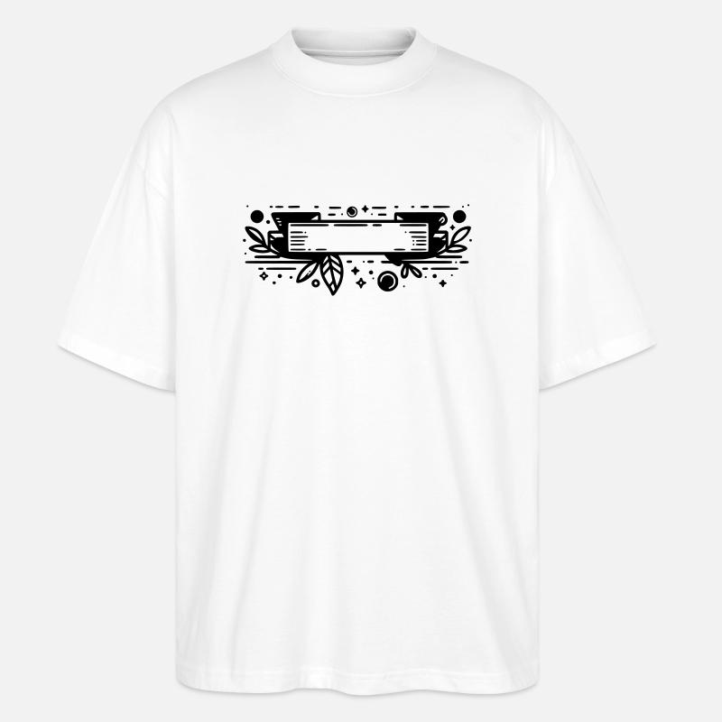 Banner mit Blättern - Stanley/Stella Oversized Unisex Bio T-Shirt Blaster 2.0 - Weiß