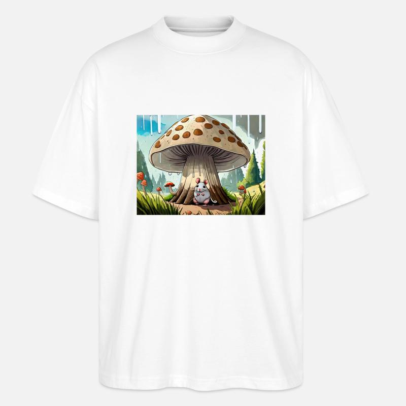 Comptines allemandes illustrées Il pleut - T-shirt bio Blaster 2.0 coupe oversize Stanley/Stella Unisexe - blanc