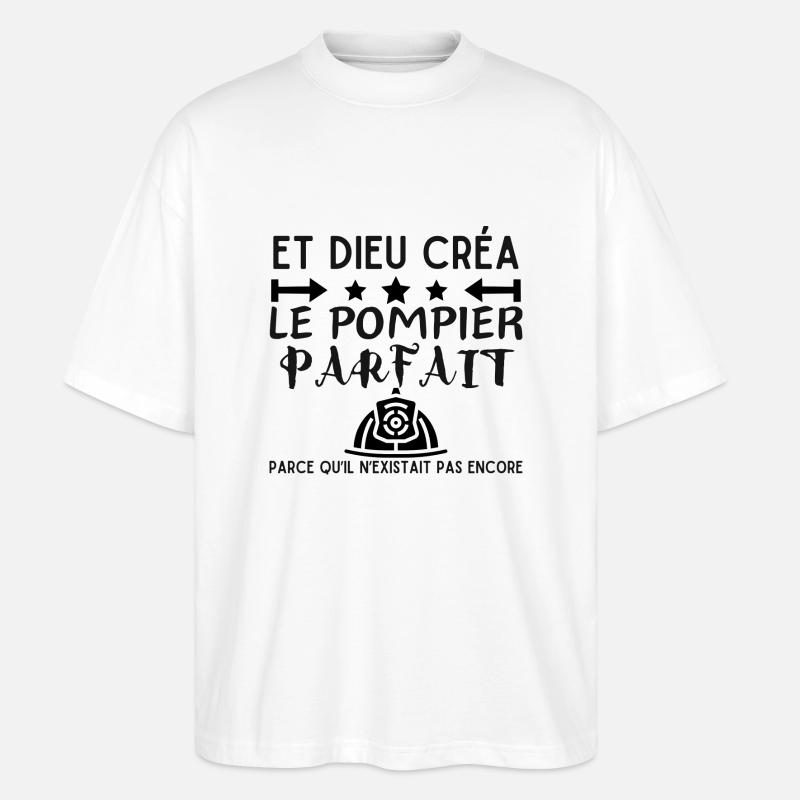 DIEU CREA LE POMPIER PARFAIT - T-shirt bio Blaster 2.0 coupe oversize Stanley/Stella Unisexe - blanc