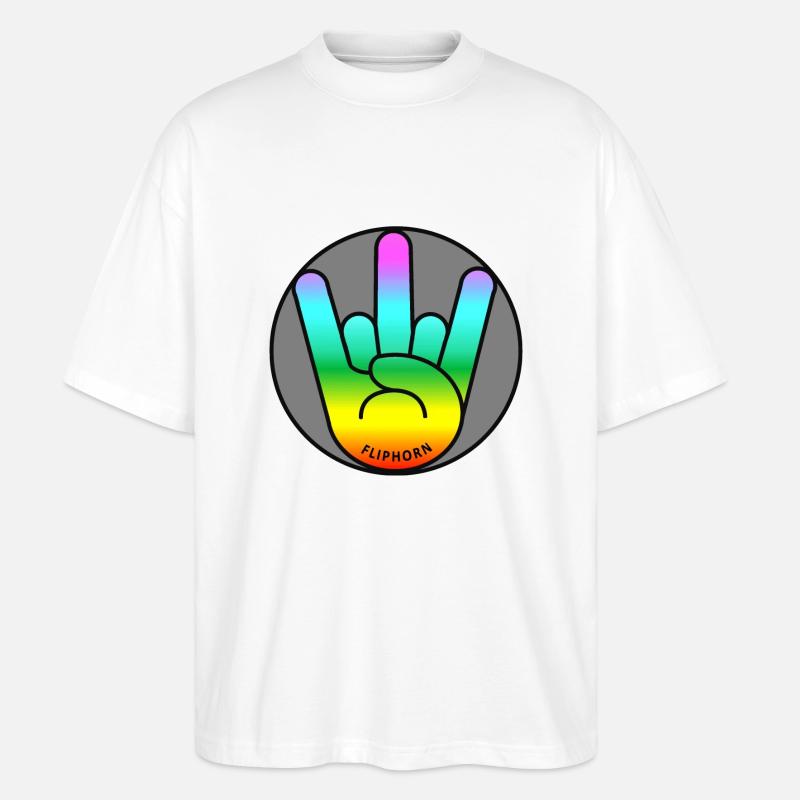 Fliphorn Iconic Design - Stanley/Stella Oversized Unisex Bio T-Shirt Blaster 2.0 - Weiß