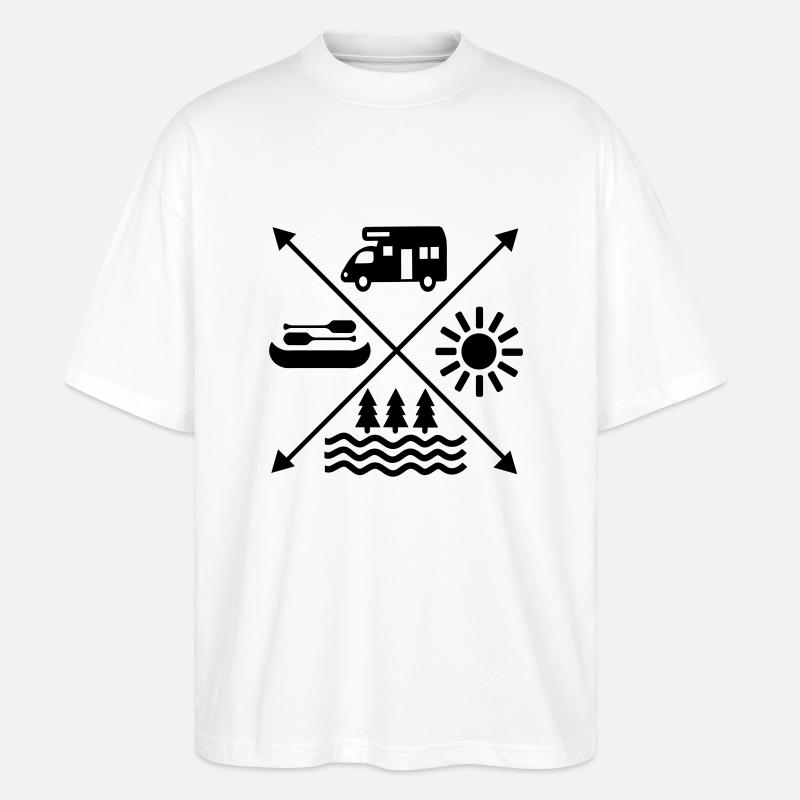 Camping - Stanley/Stella Oversized Unisex Bio T-Shirt Blaster 2.0 - Weiß