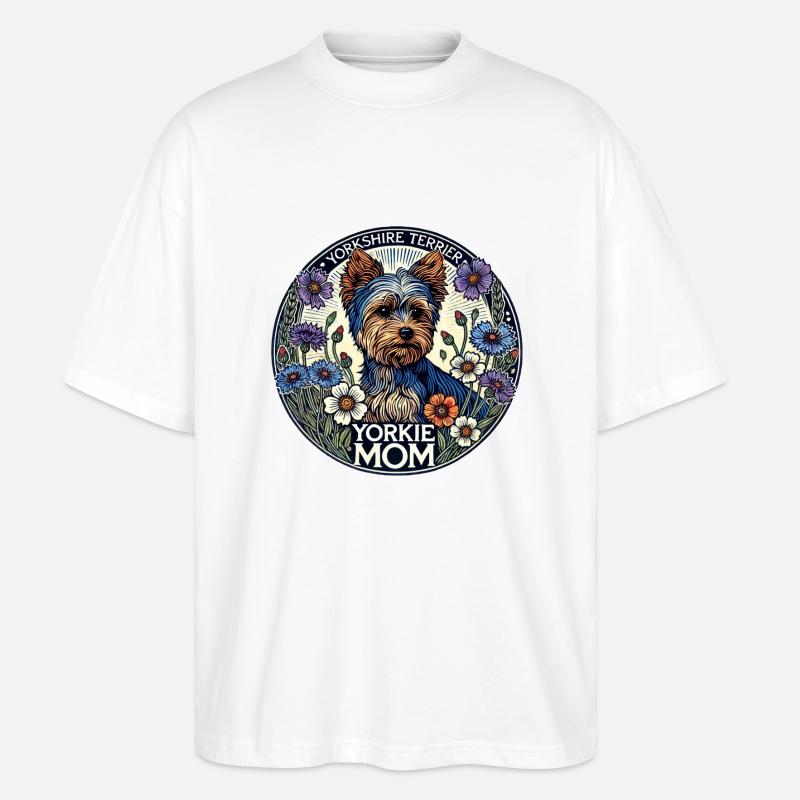 Yorkie-Mutter - Stanley/Stella Oversized Unisex Bio T-Shirt Blaster 2.0 - Weiß