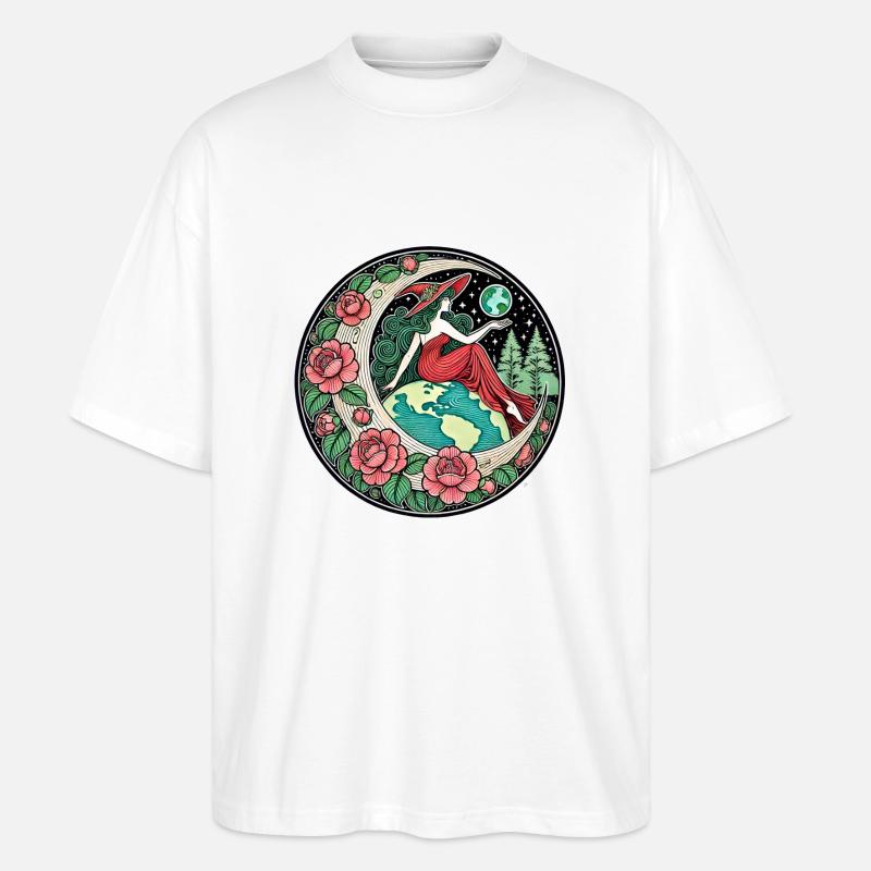 Sorcière de la Terre - T-shirt bio Blaster 2.0 coupe oversize Stanley/Stella Unisexe - blanc