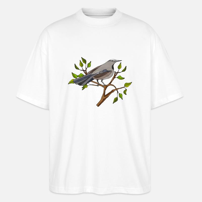 Bunter Vogel - Stanley/Stella Oversized Unisex Bio T-Shirt Blaster 2.0 - Weiß
