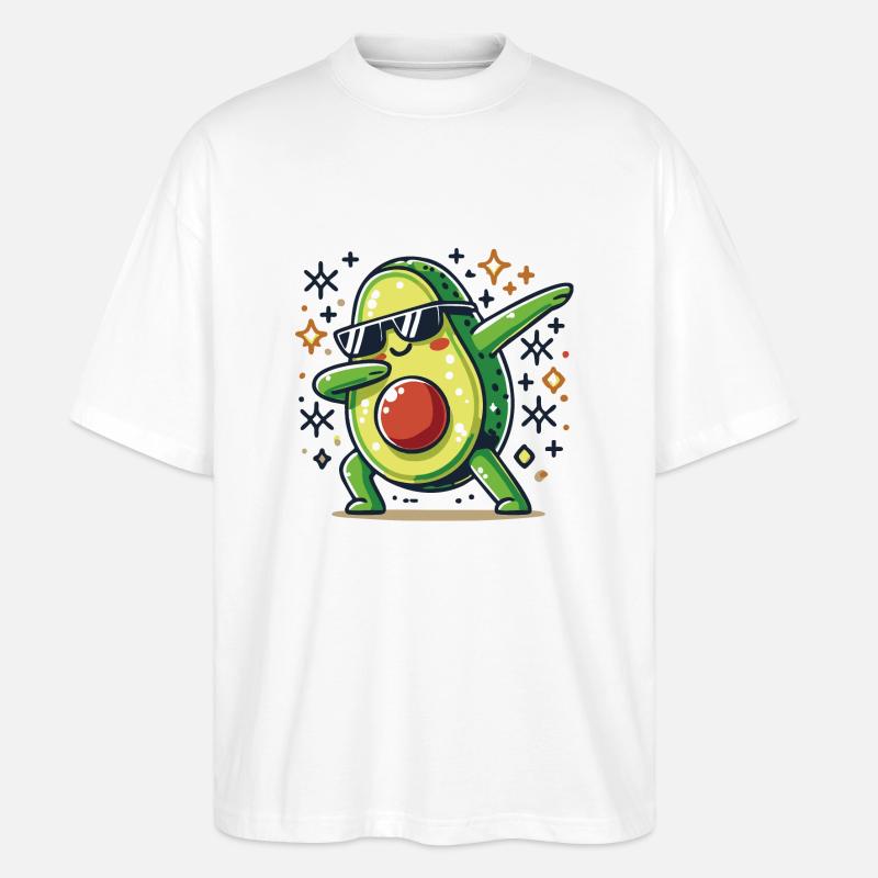 Dabbende Avocado - Stanley/Stella Oversized Unisex Bio T-Shirt Blaster 2.0 - Weiß