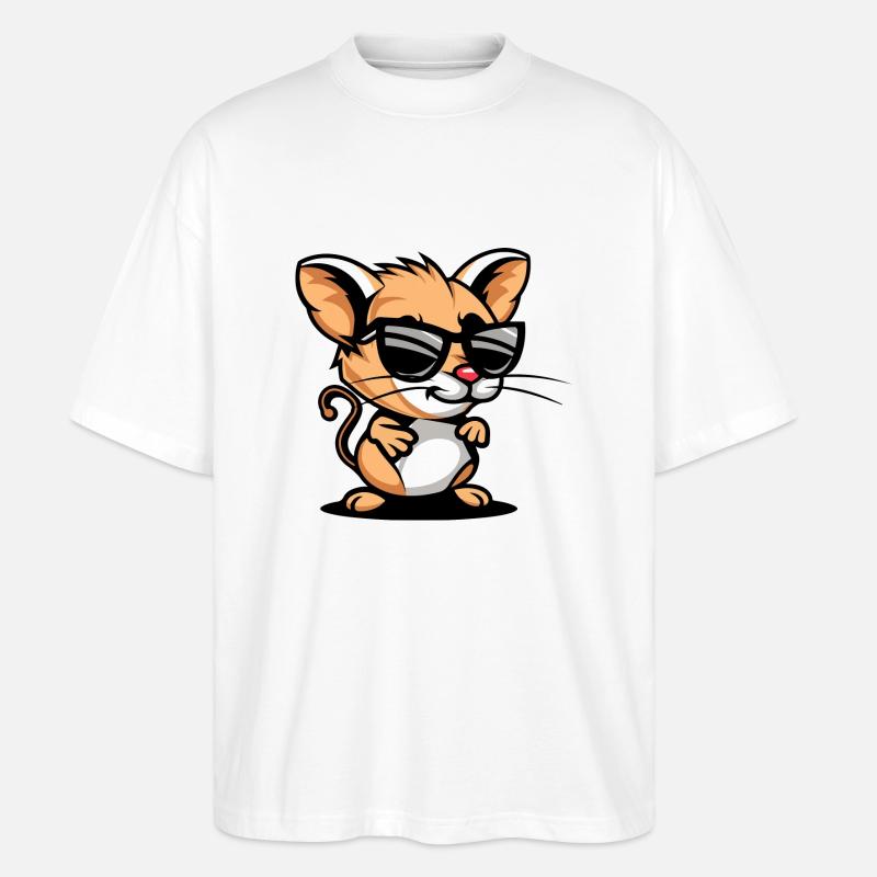 Mouse Comic Cool - Stanley/Stella Oversized Unisex Organic T-shirt Blaster 2.0 - white