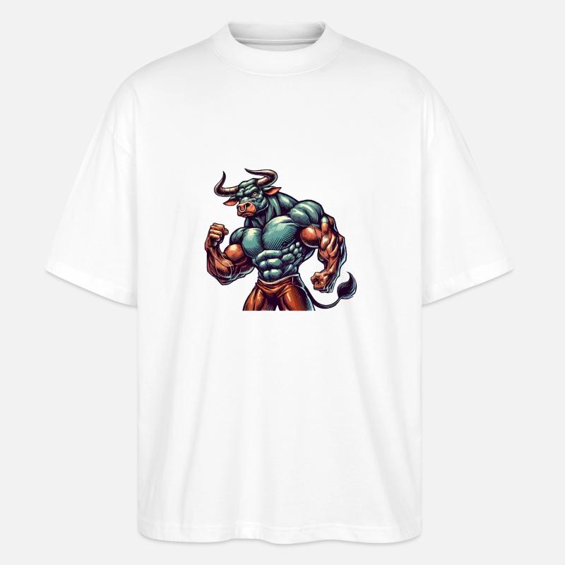 Bodybuilder Taureau - T-shirt bio Blaster 2.0 coupe oversize Stanley/Stella Unisexe - blanc