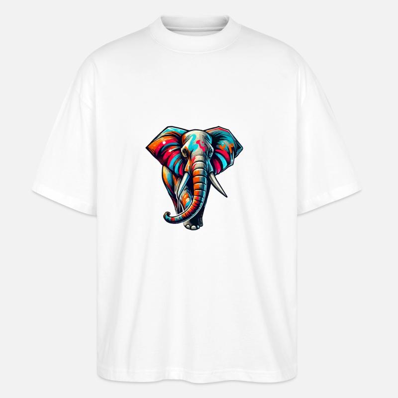 Éléphant - T-shirt bio Blaster 2.0 coupe oversize Stanley/Stella Unisexe - blanc