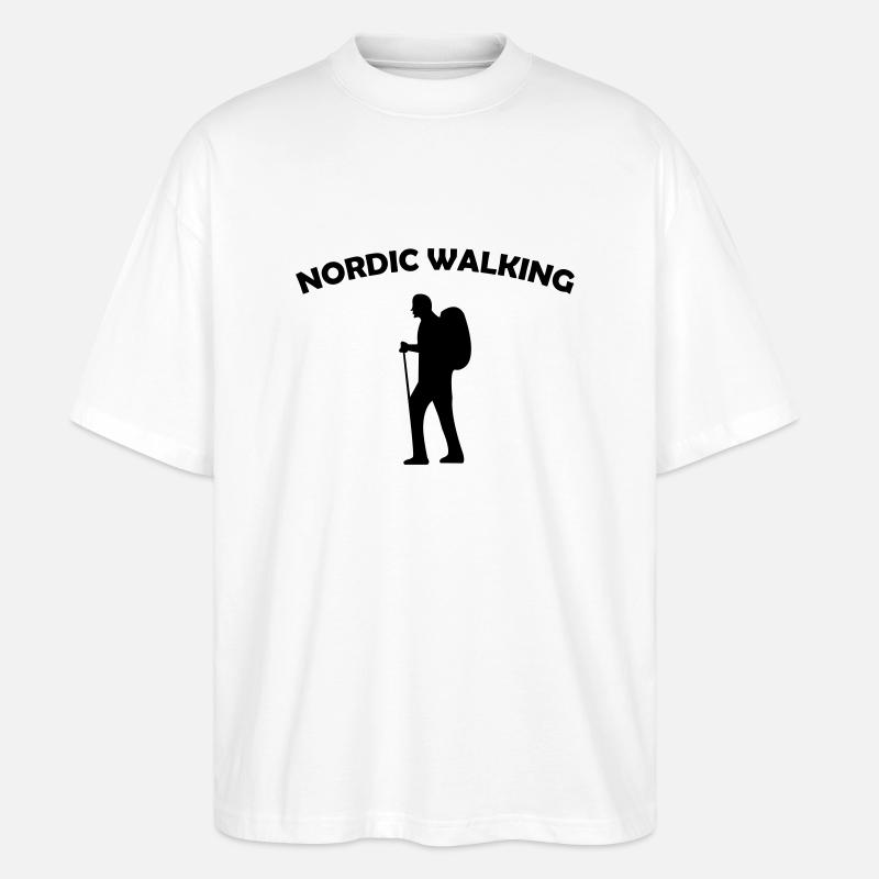 Nordic Walking - Stanley/Stella Oversized Unisex Bio T-Shirt Blaster 2.0 - Weiß