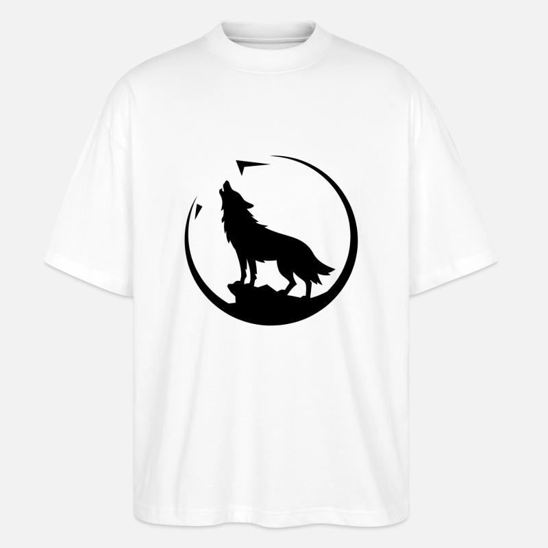 Wolf - Naturschutz - Stanley/Stella Oversized Unisex Bio T-Shirt Blaster 2.0 - Weiß