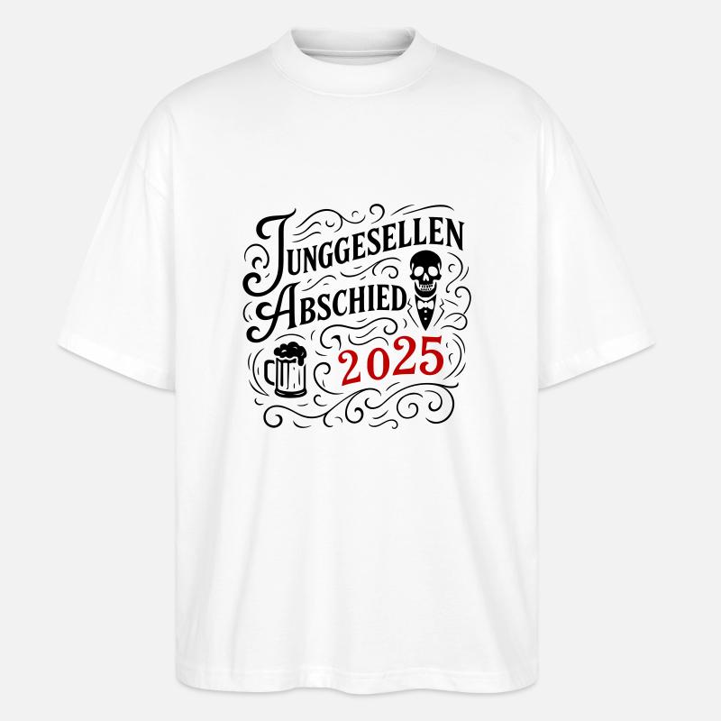 Junggesellenabschied 2025 Jga - Stanley/Stella Oversized Unisex Bio T-Shirt Blaster 2.0 - Weiß
