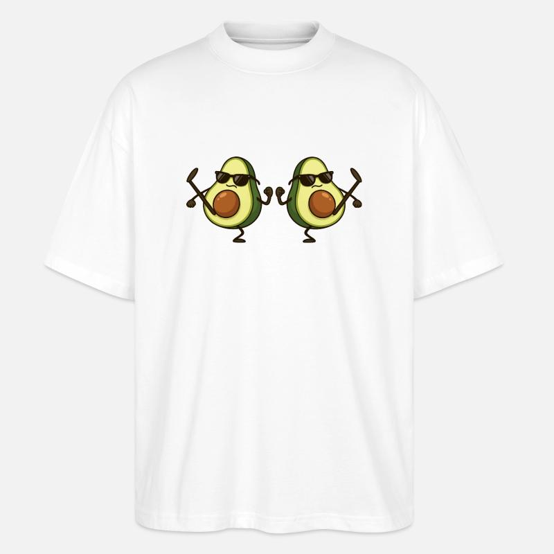 Avocado Karate 2 - Stanley/Stella Oversized Unisex Organic T-shirt Blaster 2.0 - white