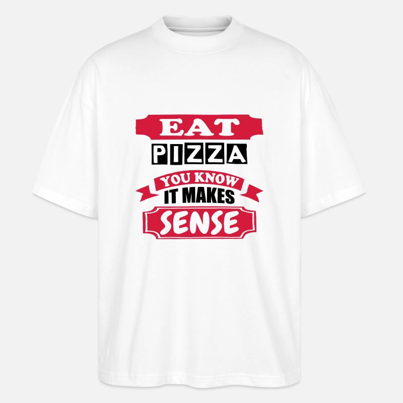 Pizza essen - Stanley/Stella Oversized Unisex Bio T-Shirt Blaster 2.0 - Weiß