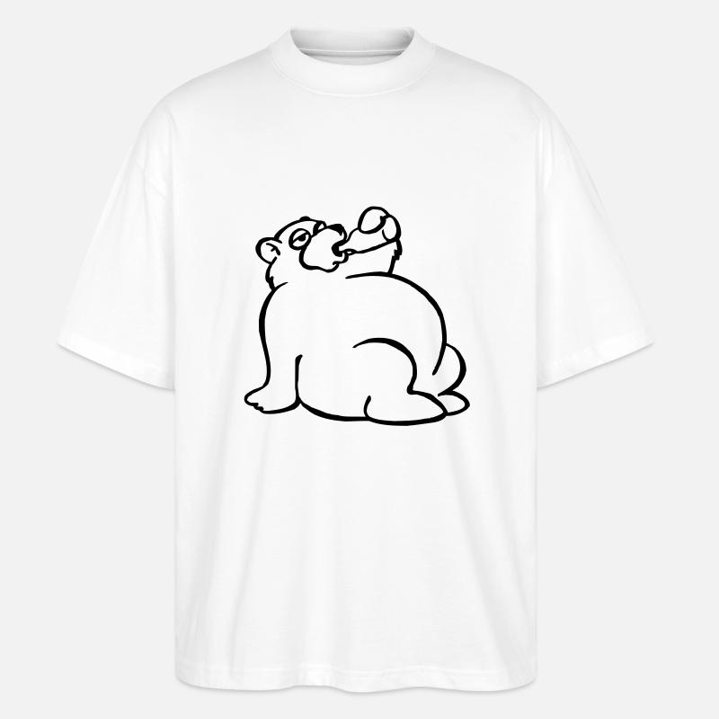 Saufbär - Stanley/Stella Oversized Unisex Bio T-Shirt Blaster 2.0 - Weiß