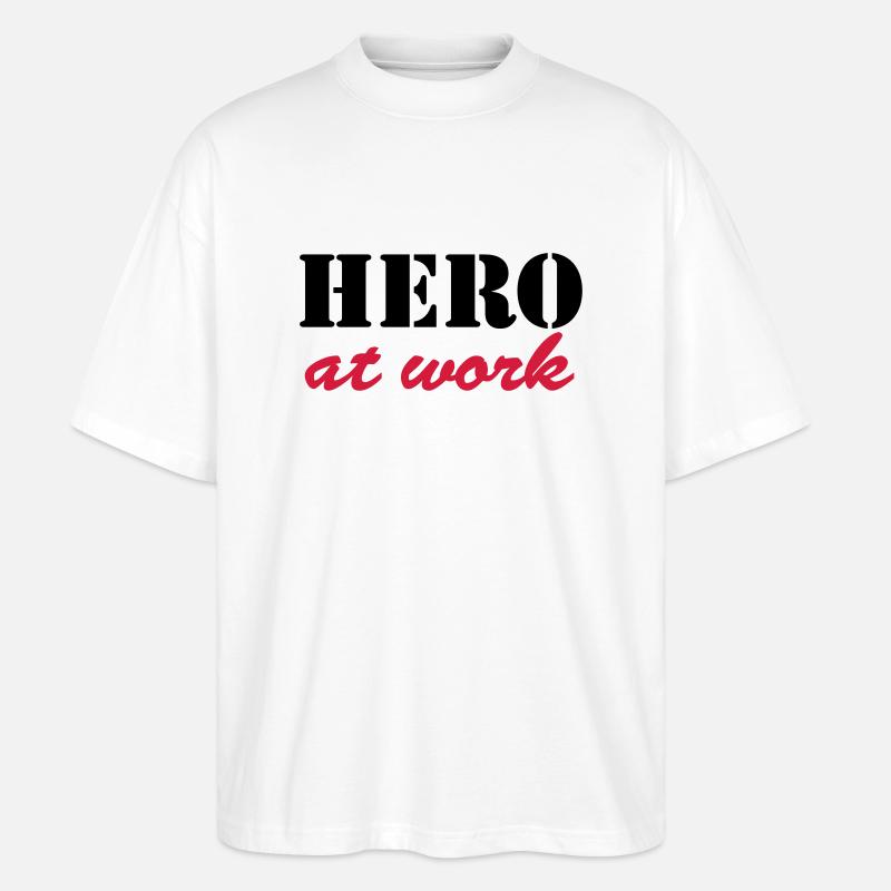 Hero at work - Stanley/Stella Oversized Unisex Organic T-shirt Blaster 2.0 - white