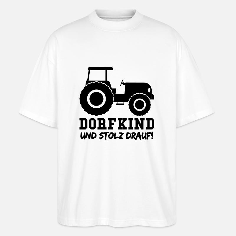 traktor dorfkind - Stanley/Stella Oversized Unisex Bio T-Shirt Blaster 2.0 - Weiß
