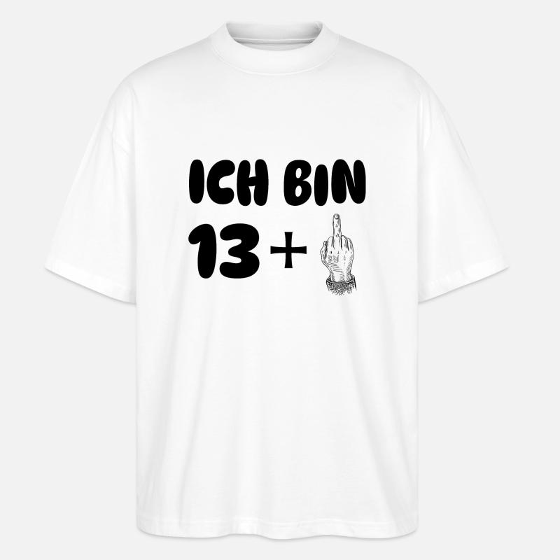 ich bin 14 - Stanley/Stella Oversized Unisex Bio T-Shirt Blaster 2.0 - Weiß