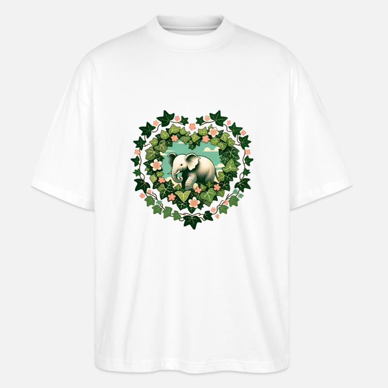 Elefant - Stanley/Stella Oversized Unisex Bio T-Shirt Blaster 2.0 - Weiß
