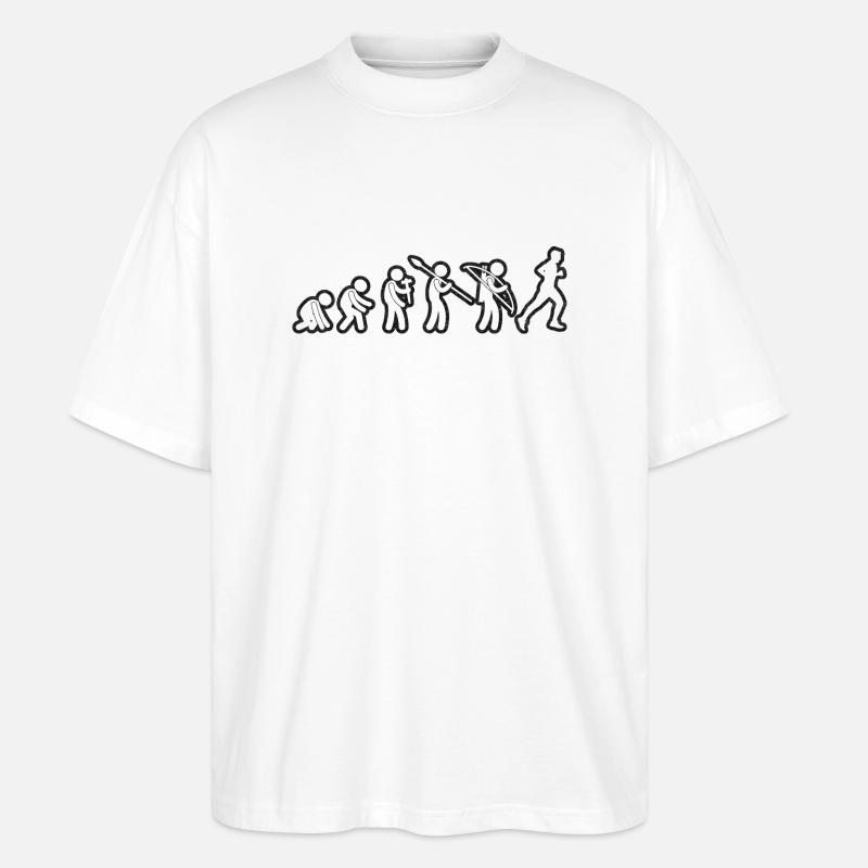 Evolution Running White Grunge - Stanley/Stella Oversized Unisex Bio T-Shirt Blaster 2.0 - Weiß