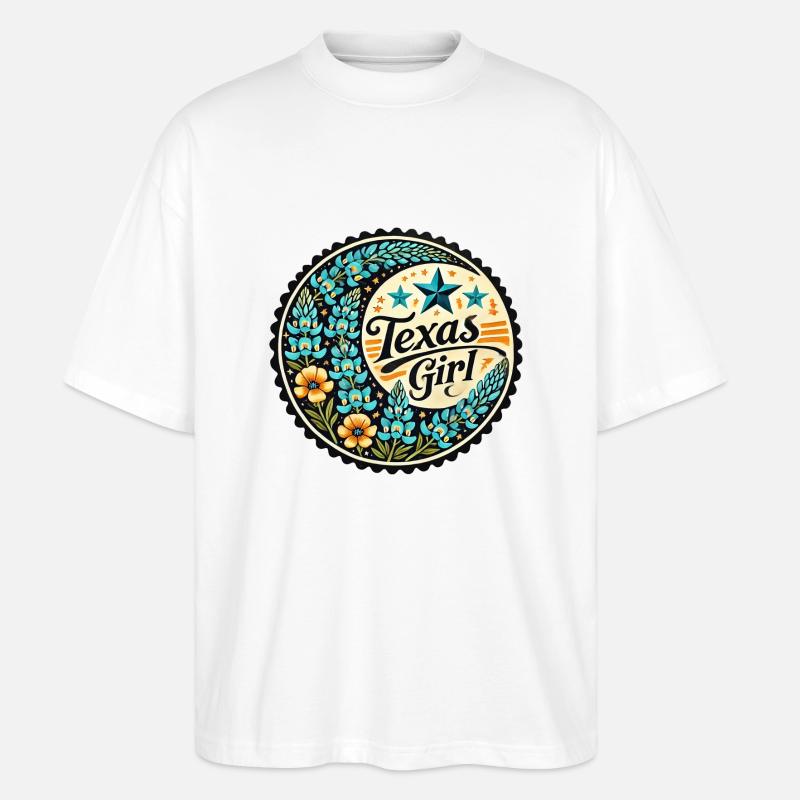 Mädchen aus Texas - Stanley/Stella Oversized Unisex Bio T-Shirt Blaster 2.0 - Weiß