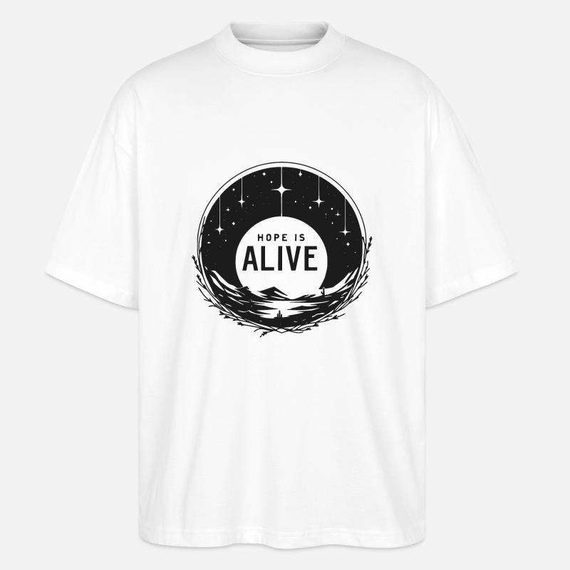 Die Hoffnung lebt - Stanley/Stella Oversized Unisex Bio T-Shirt Blaster 2.0 - Weiß