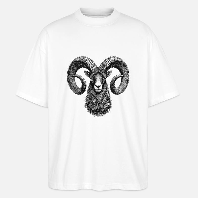 Schafbock - Stanley/Stella Oversized Unisex Bio T-Shirt Blaster 2.0 - Weiß