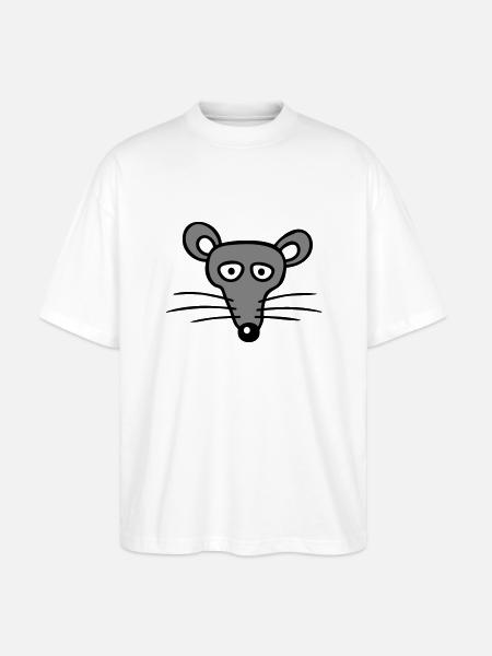 Mus Mus Sød Lille Rotte Gnaver Venlig - Stanley/Stella Oversize Unisex Øko T-shirt Blaster 2.0 - hvid