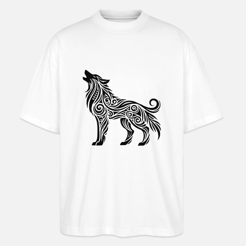 wolf tribal tier - Stanley/Stella Oversized Unisex Bio T-Shirt Blaster 2.0 - Weiß