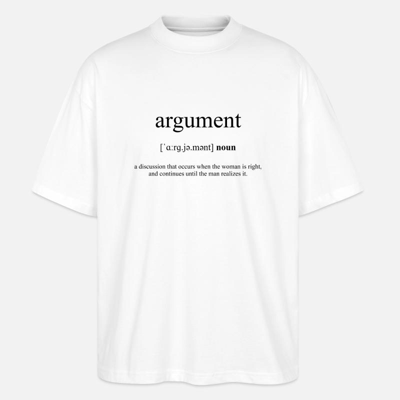 Argument Definition Dictionary - Stanley/Stella Oversized Unisex Bio T-Shirt Blaster 2.0 - Weiß