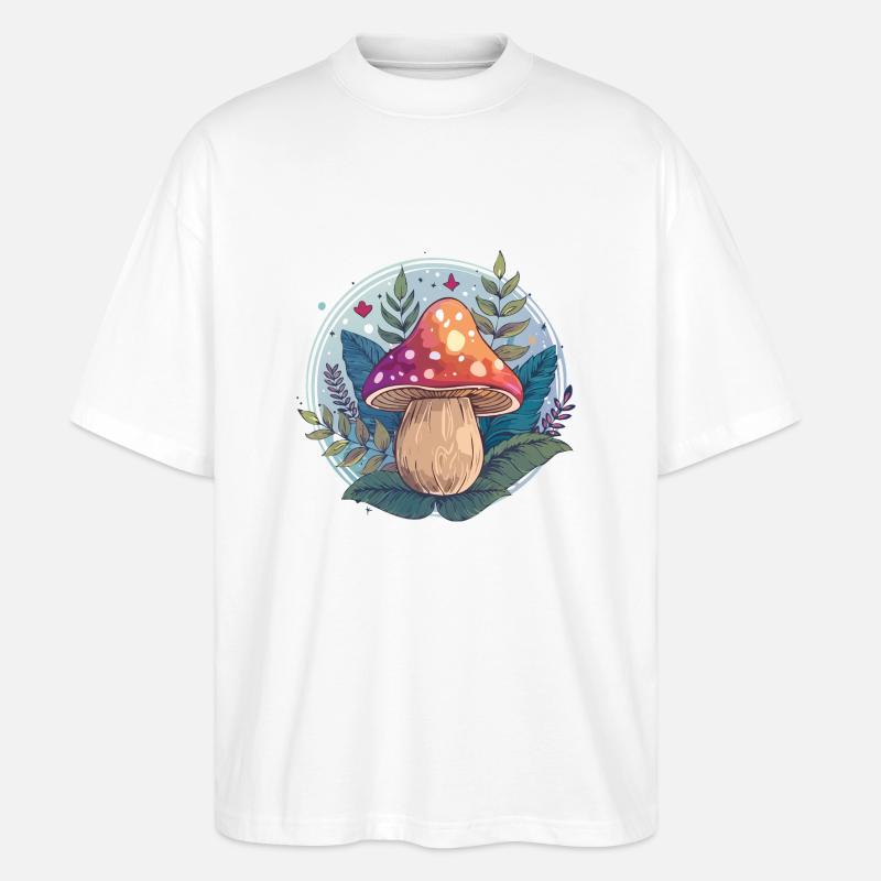 Flowers,toadstool,mushroom,forest,illustration - Stanley/Stella Oversized Unisex Organic T-shirt Blaster 2.0 - white