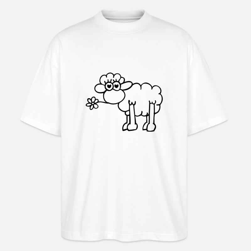 Verliebtes Schaf - Stanley/Stella Oversized Unisex Bio T-Shirt Blaster 2.0 - Weiß