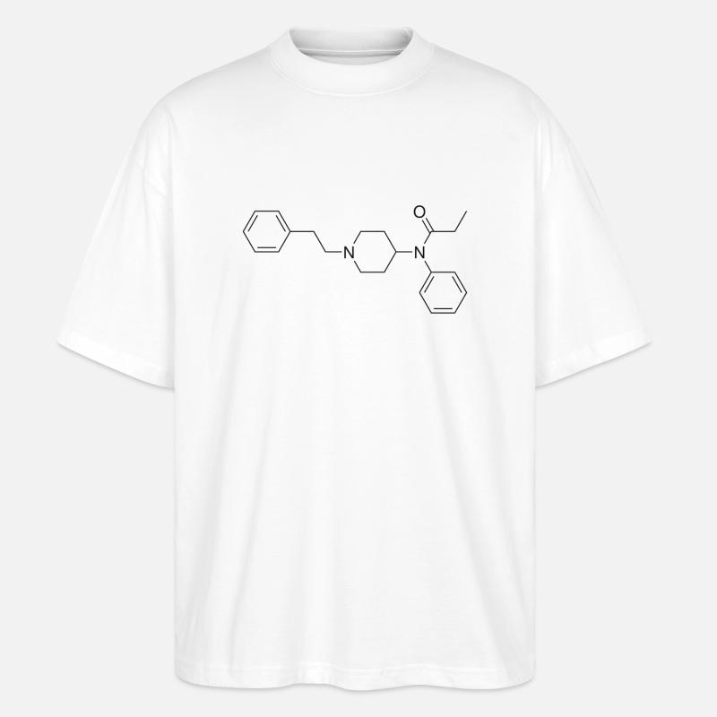 Fentanyl structural formula - Stanley/Stella Oversized Unisex Organic T-shirt Blaster 2.0 - white