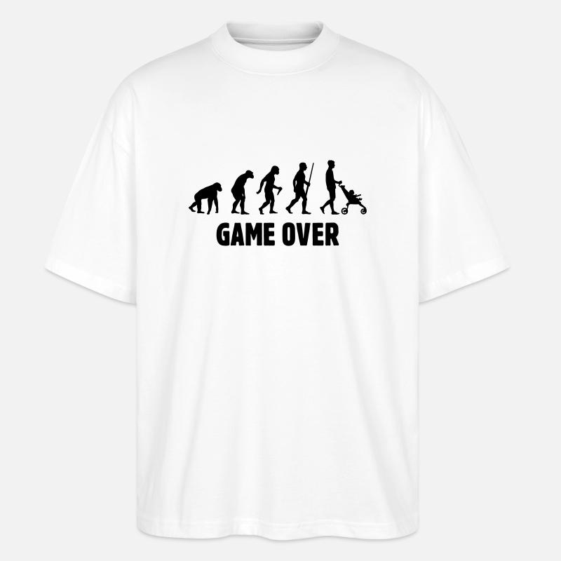 Daddy Game Over - Stanley/Stella Oversized Unisex Organic T-shirt Blaster 2.0 - white