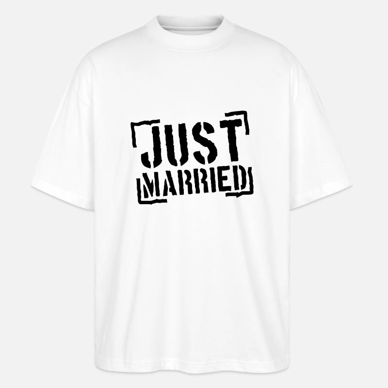 Just Married Stamp Design - Stanley/Stella Oversized Unisex Bio T-Shirt Blaster 2.0 - Weiß