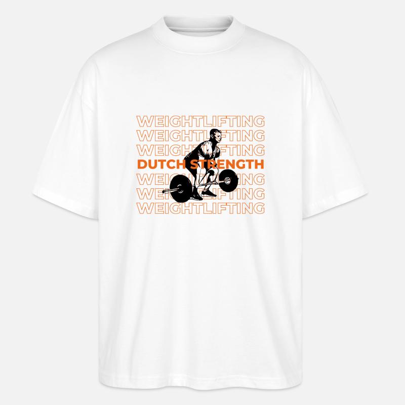 Dutch Strength Gewichtheben - Stanley/Stella Oversized Unisex Bio T-Shirt Blaster 2.0 - Weiß