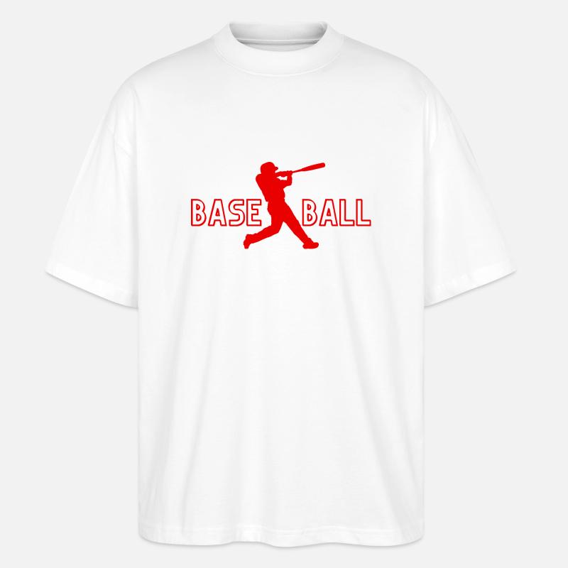 Baseball - Baseball Geschenkidee - Stanley/Stella Oversized Unisex Bio T-Shirt Blaster 2.0 - Weiß